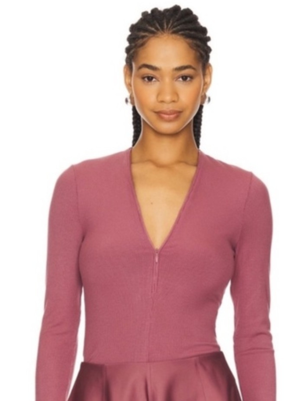 Alo Yoga Ribbed Mesmerize Long Sleeve In Burgundy Truffle S
